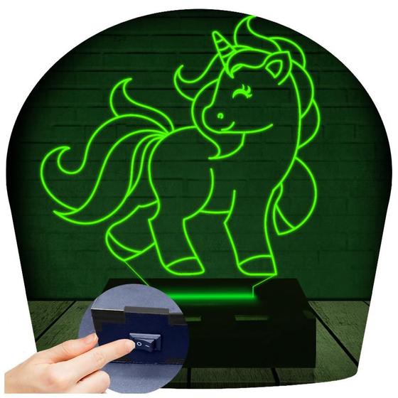 Imagem de Luminária Led 3D Unicórnio Pônei