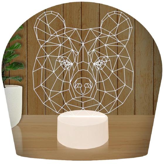 Imagem de Luminária Led 3d  Ursinho Urso Abajur  8 Presente Criativo Decoração