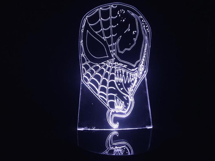 Imagem de Luminária Led 3d Venom X Homem Aranha Acrílico Abajur