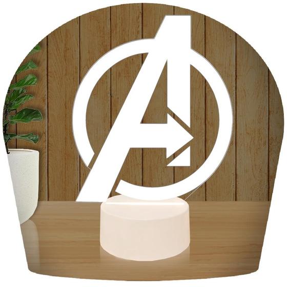 Imagem de Luminária Led 3d  Vingadores Avengers Marvel  Abajur