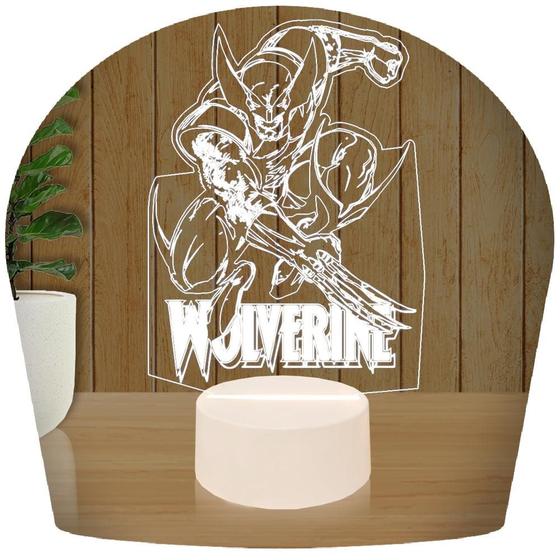 Imagem de Luminária Led 3D Wolverine Herói 