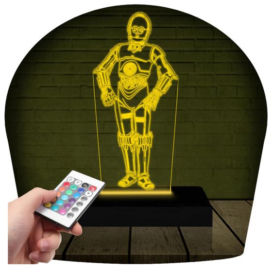 Imagem de Luminária Led Abajur  3D   3CPO Star Wars  Presente Criativo Decoração