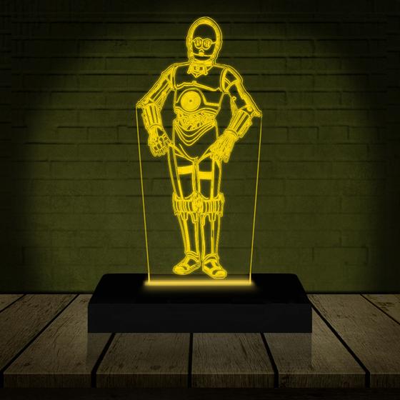 Imagem de Luminária Led Abajur  3D   3CPO Star Wars  Presente Criativo Decoração