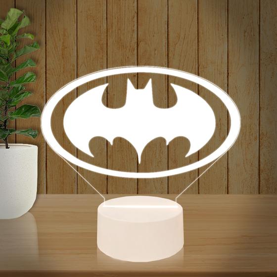 Imagem de Luminária Led Abajur  3D  Batman DC Heroi