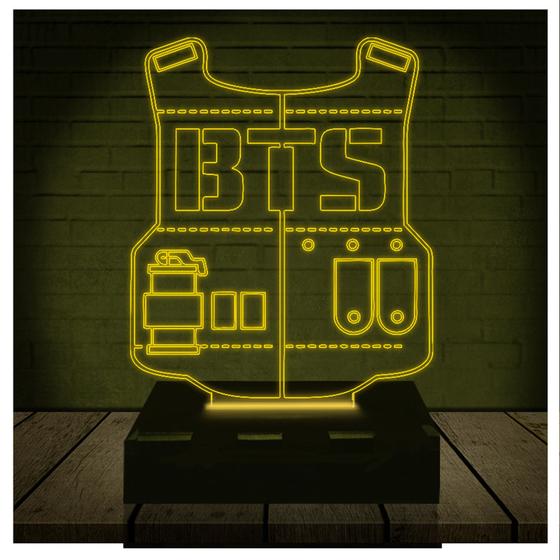 Imagem de Luminária Led Abajur  3D  BTS Korea