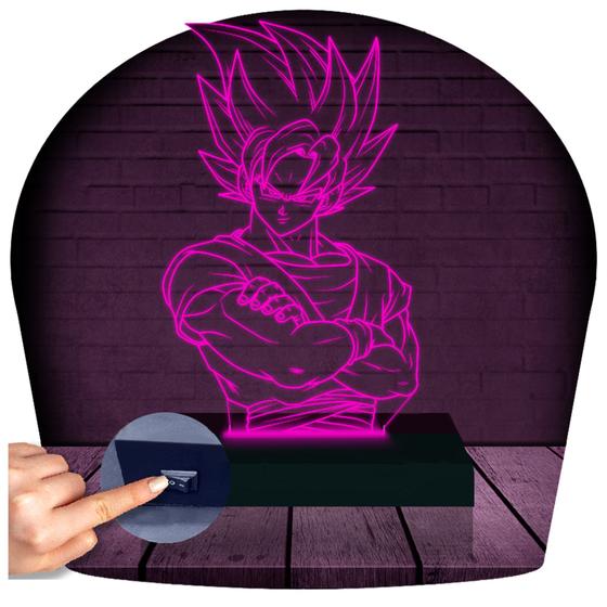 Imagem de Luminária Led Abajur  3D  Dragon Ball Z Goku 2