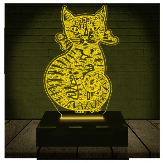 Imagem de Luminária Led Abajur  3D  Gato 5