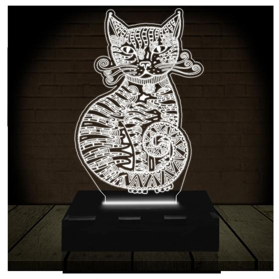 Imagem de Luminária Led Abajur  3D  Gato 5