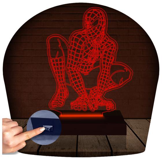 Imagem de Luminária Led Abajur  3D  Homem Aranha Marvel Heroi 4