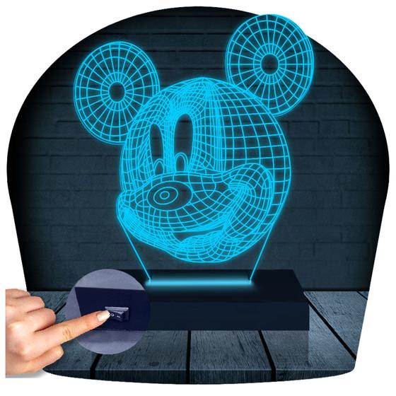 Imagem de Luminária Led Abajur  3D  Mickey Disney