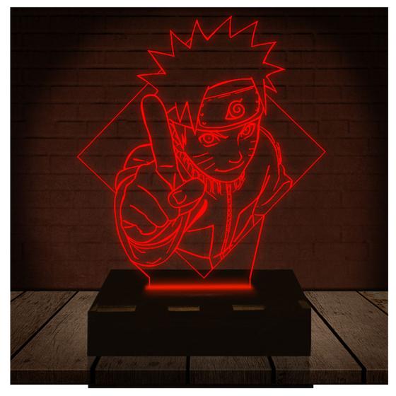 Luminária Led Abajur 3D Naruto Menor preço em Luminária Led Abajur 3D Naruto