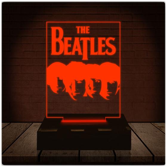 Imagem de Luminária Led Abajur  3D  The Beatles Rock 2