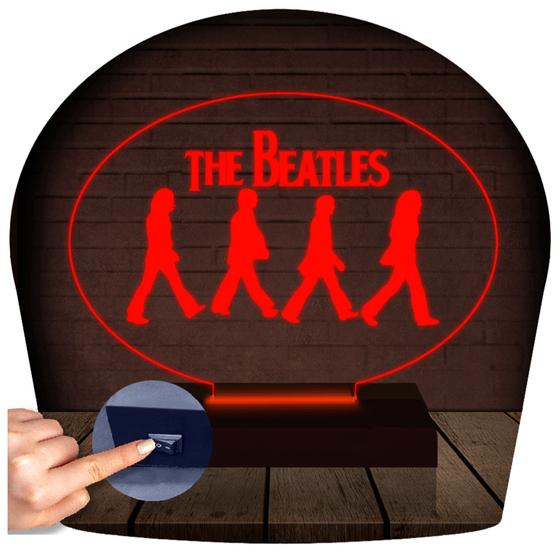 Imagem de Luminária Led Abajur  3D  The Beatles Rock