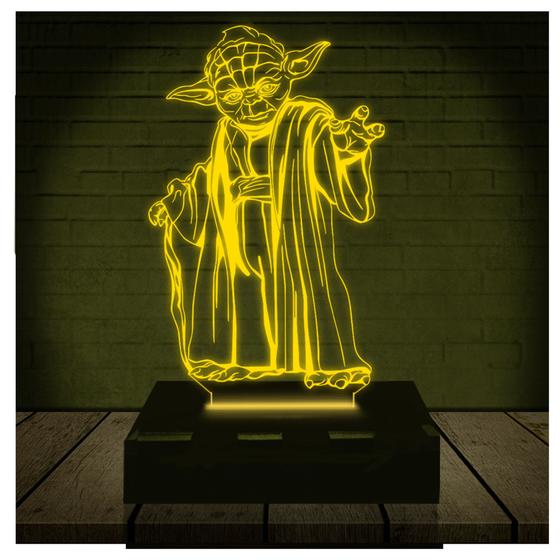 Imagem de Luminária Led Abajur  3D  Yoda Star Wars