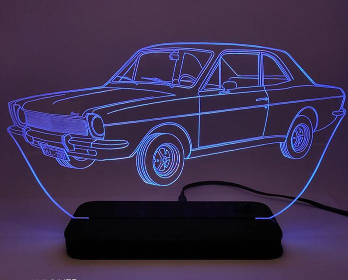 Luminária Led Abajur de Mesa em Acrílico Ford Corcel Presente Papai