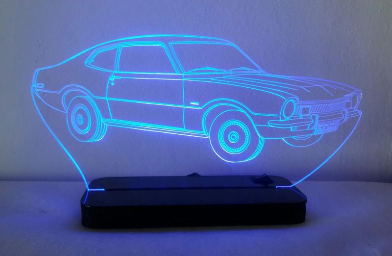 Luminária Led Abajur de Mesa em Acrílico Ford Maverick Tam GRANDE
