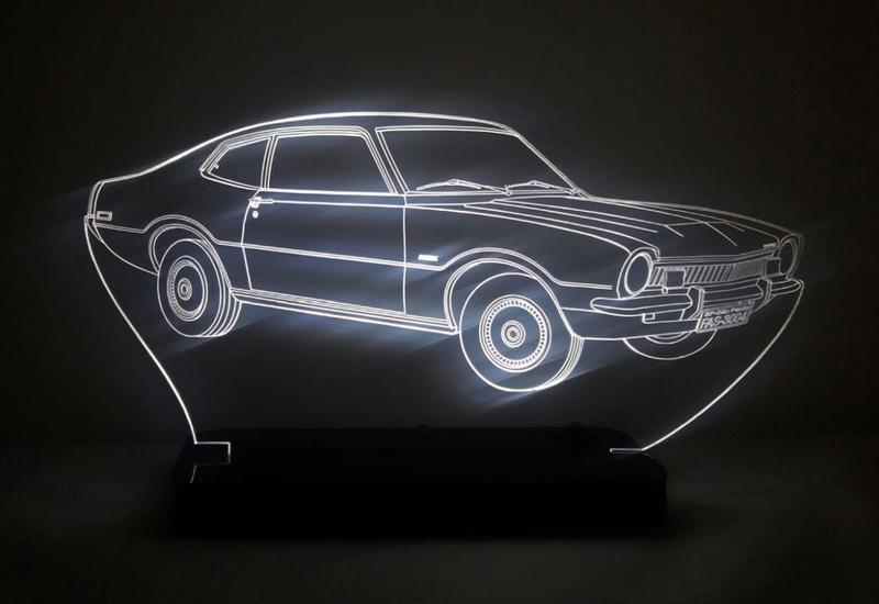 Luminária Led Abajur de Mesa em Acrílico Ford Maverick Tam GRANDE