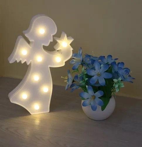 Luminária Led Anjinho Anjo Abajur Leds Decoração Branco Menor preço em Luminária Led Anjinho Anjo Abajur Leds Decoração Branco