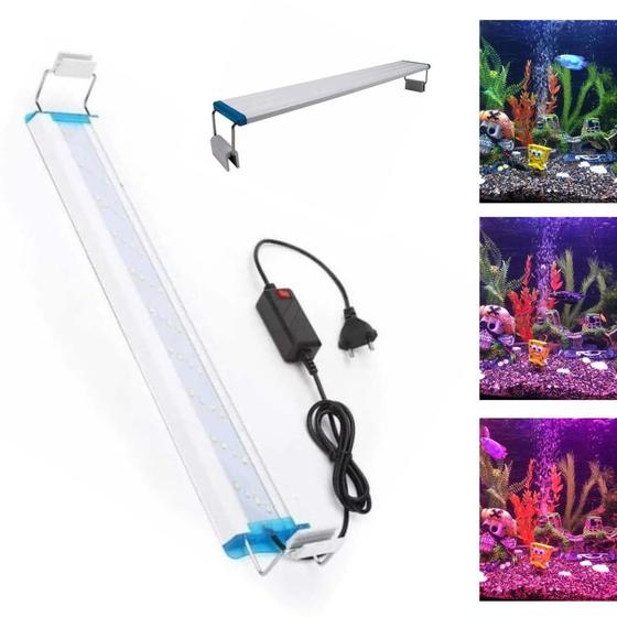 Imagem de Luminária LED Aquário 12W RGBW 38cm a 52cm com Controle Bivolt