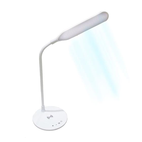 Imagem de Luminária LED articulada Vivitar PWRFL com base para carga sem fio de Smartphone