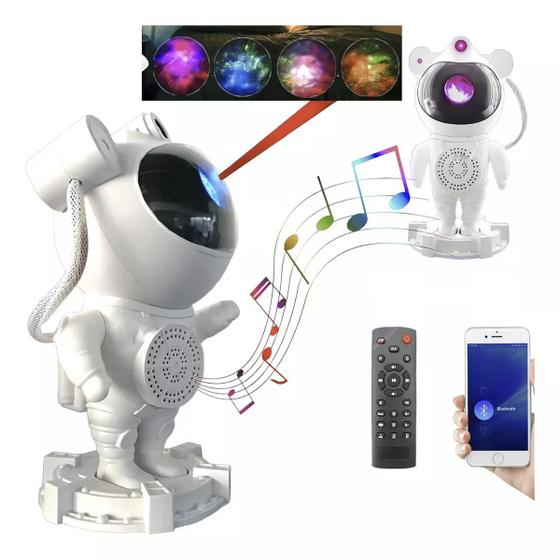 Imagem de Luminária Led Astronauta Galaxia Estrelas com Caixa Som Bluetooth
