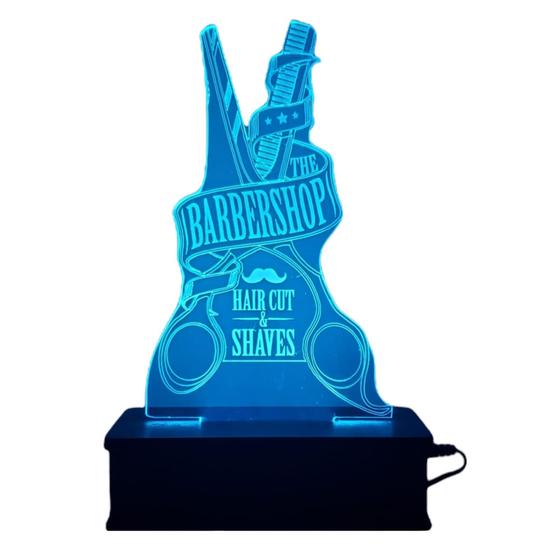 Luminária Led, Barber Shop, Barbearia,16 Cores Controle, Abajur