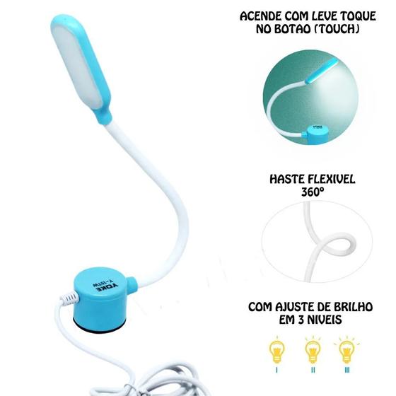 Luminaria Led Com Acendimento e Regulagem Touch Para Máquina De