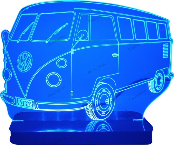 Imagem de Luminária Led de Mesa Kombi Corujinha ano 70 - Lado Motorista