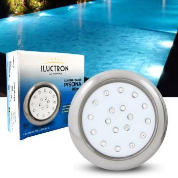 Imagem de Luminária LED de Piscina 18W Corpo em Inox 12V 80mm rosca de 1/2 Branco Quente 3000K