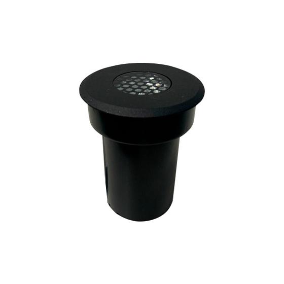 Imagem de Luminária LED Embutido De Solo Flat Preto Com Grade Anti Ofuscante 3W 2700K Bivolt IP67   LM2529