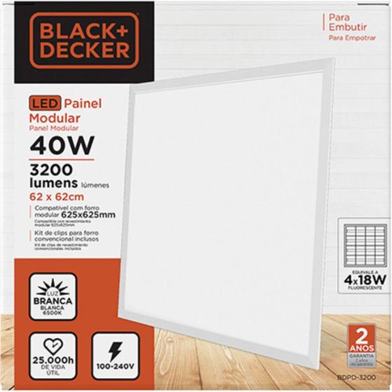 Imagem de Luminaria Led Embutir Quadrada 40W 6500K 62Cm B_D