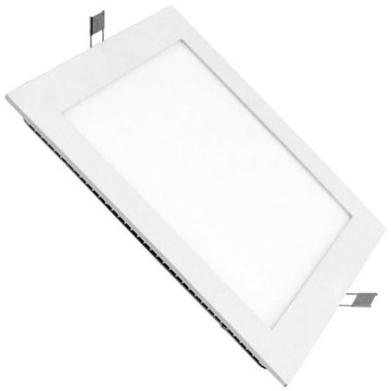 Luminaria Led Embutir Quadrada Slim 18W 6500K 21Cm Economax Kian