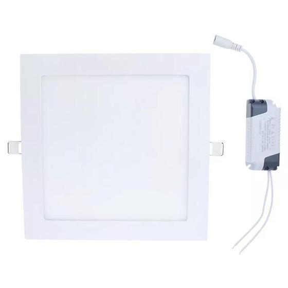 Luminaria Led Embutir Quadrado Slim 12w 6,500k Bivolt Economax Plafon