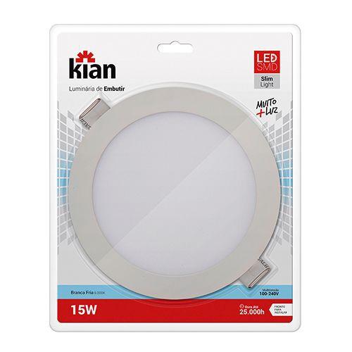 Luminaria Led Embutir Redonda 15w 6000k 20cm KIAN Luminária Magazine Luiza
