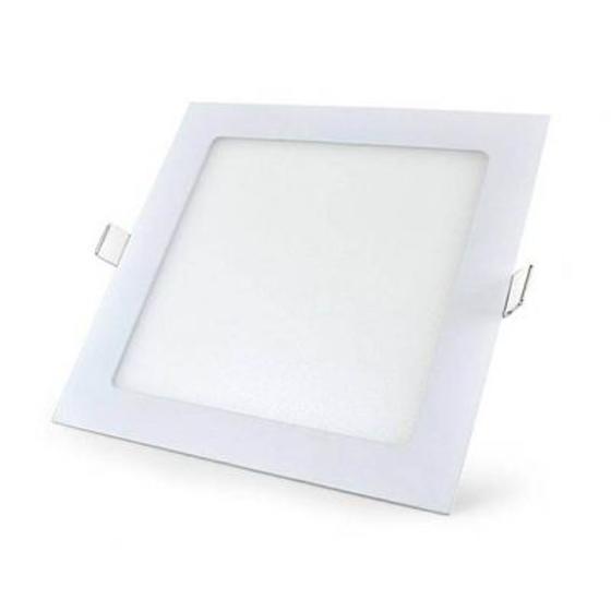 Luminária Led Flat 12W de embutir quadrada branca 6500K Lumanti