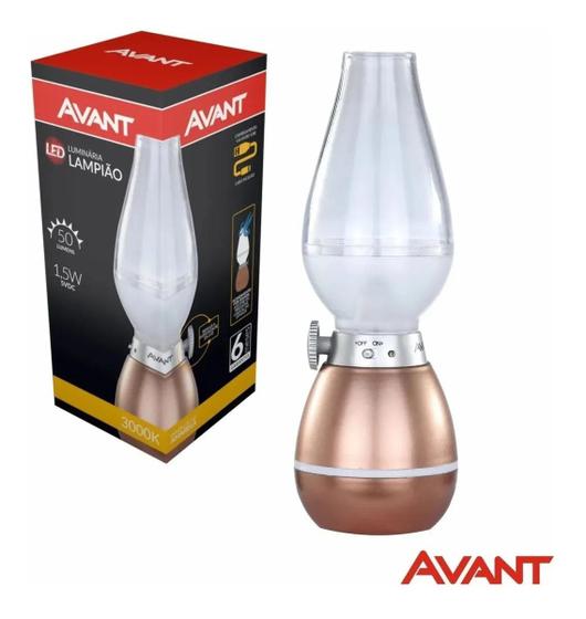 Luminaria Led Lampião Am3000k Recarregavel Usb Mesa Jantar Avant