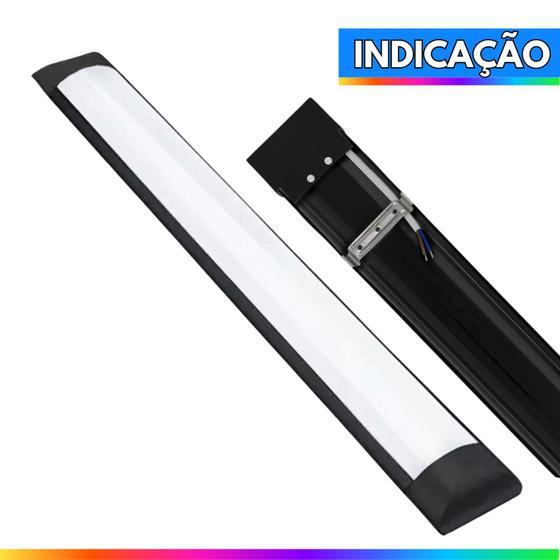 Imagem de Luminária Led Linear K8 30cm 10w Preta Tubular Sobrepor Slim Bivolt