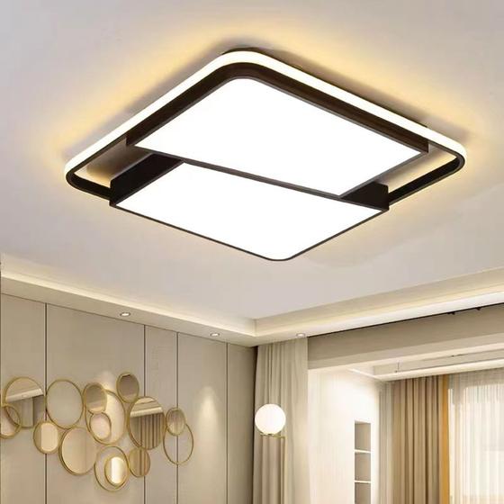 Lumin Ria Led Moderna De Teto Para Quartos Luz Fria E Luz Quente Sunoro Lumin Ria De Teto