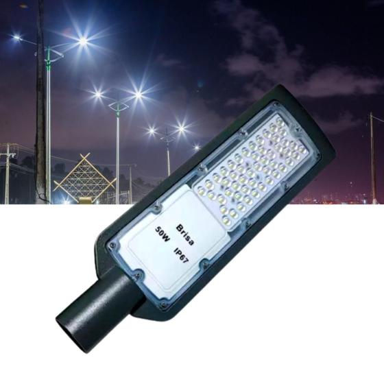 Luminária Led Para Poste 50w Iluminação Publica Bivolt Ip67 BRISA