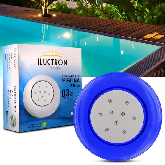 Luminária LED Piscina 9 Leds 9W 900LM 12V 125mm Azul Uso Submerso Menor preço em Luminária LED Piscina 9 Leds 9W 900LM 12V 125mm Azul Uso Submerso