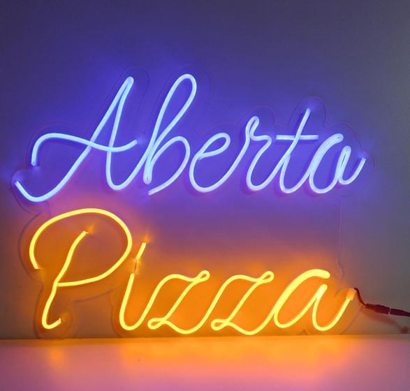 Luminária LED Placa neon aberto/pizza TTL Painéis Luminária