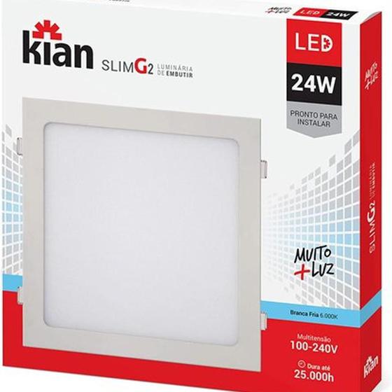 Luminária Led Quadrada Kian 24W Sobrepor 6500K Luminária Magazine Luiza