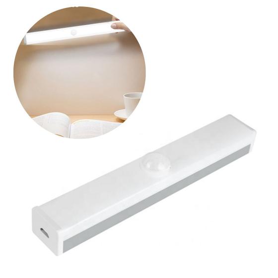 Imagem de Luminária Led Sensor Presença Recarregável USB Adesivo Magnético Armário Nicho Closet