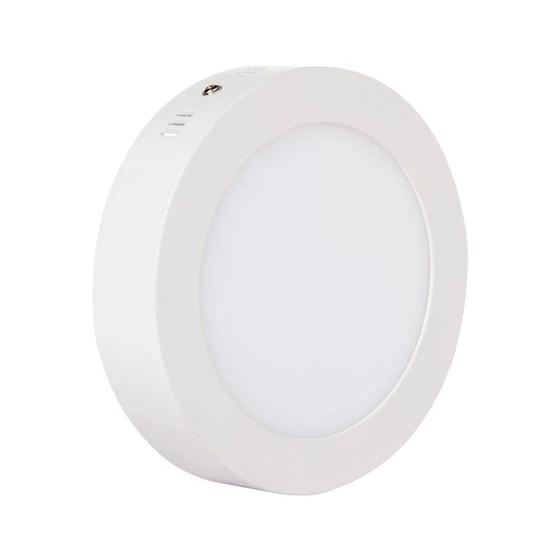 Luminaria led sobrepor redonda slim 12w 3000k kian Luminária