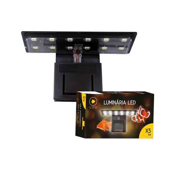 Luminária Led Soma X3 Led Branco 127V 5W Preta Luminária Magazine Luiza