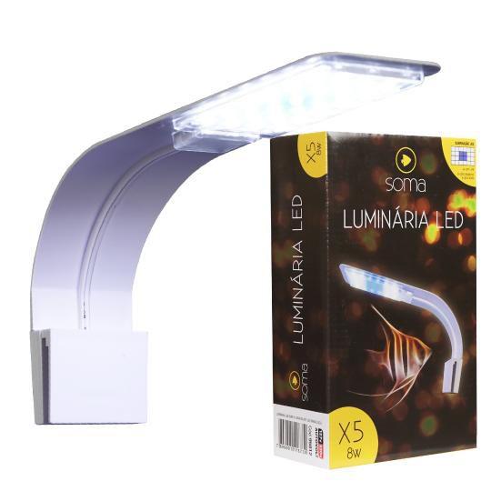 Imagem de Luminaria led soma x5 branca(8w)led branco/azul autovolt