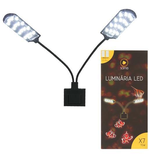 Imagem de Luminaria led soma x7 preta(15w)led branco 127v