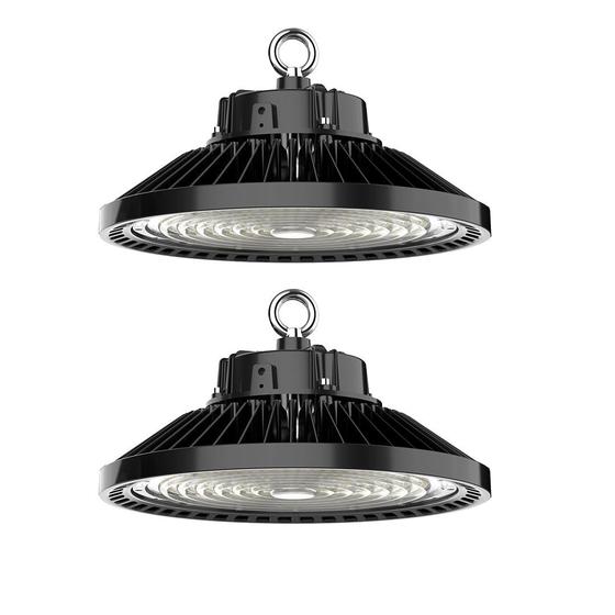 Luminária Led Ufo 150w Industrial High Bay Preto Kit com 2 Lustres