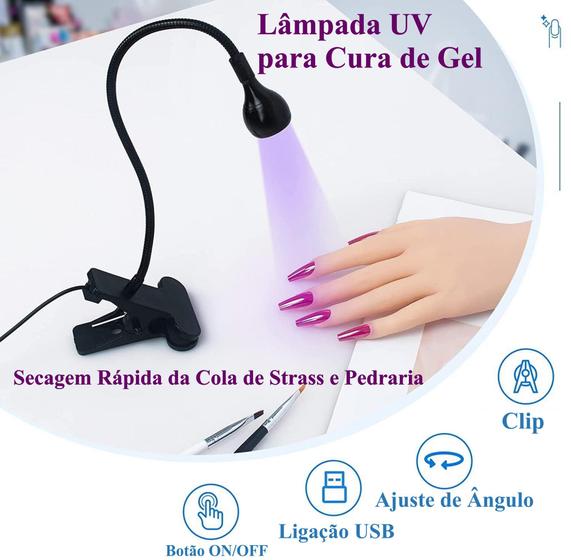 Imagem de Luminaria Led Uv Clip Lanterna Seca Unha Gel Esmalte Comum