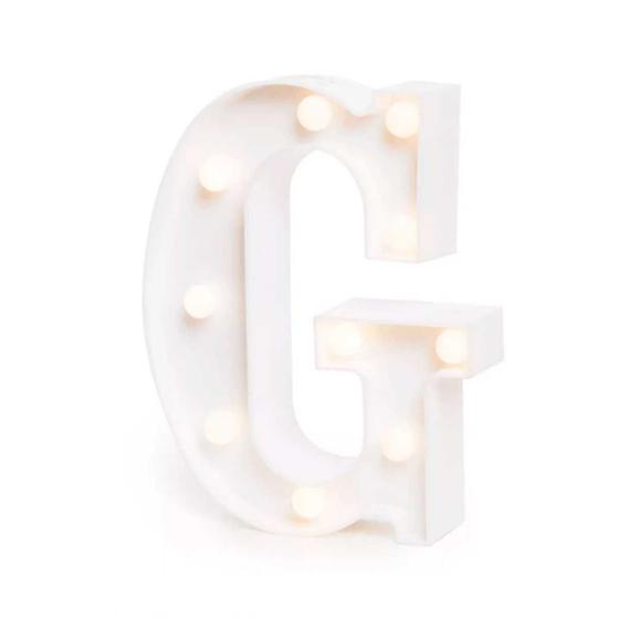 Luminária Letra G com Led Branco 24x25cm Cromus Luminária de Letra